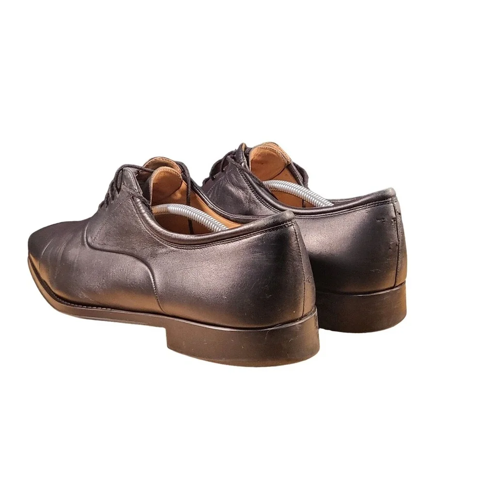 Magnanni Mens Black‎ Leather Cap Toe Oxford Dress Shoes Size 13 D Made in Spain